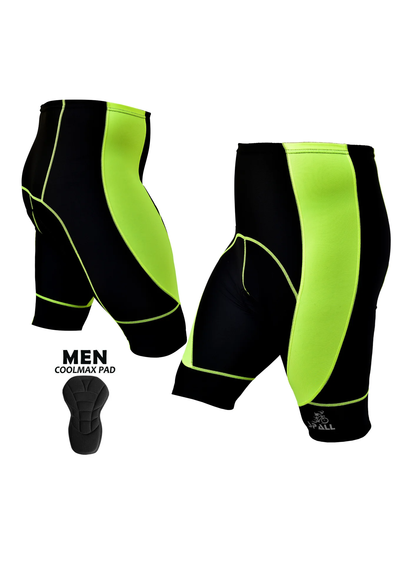 Spall Men's Padded Cycling Shorts Breathable 3D Gel Cushion Mountain Biking Apparel (Black, XL) q0aum
