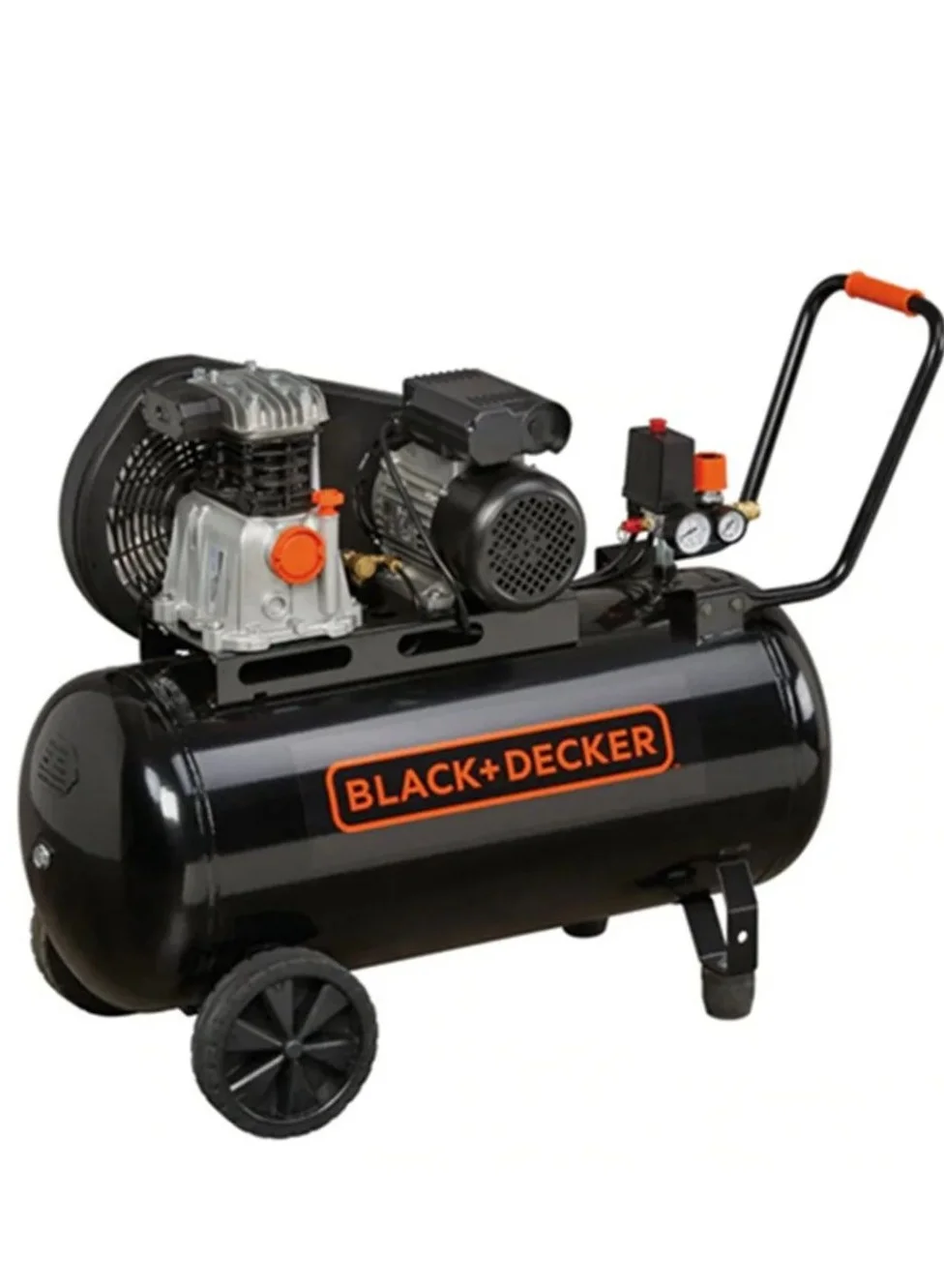 Premium Belt Driven Air Compressor 100L Horizontal Tank 2.0 HP 10 Bar High-Performance Industrial Tool (Black, 100L) ng5di