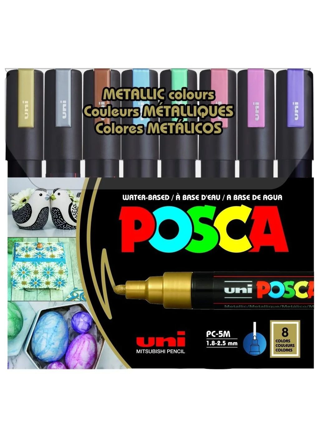 Premium Water-Based Metallic Paint Marker Pens (8-Color Set, 1.8mm-2.5mm Tip) 5atsy