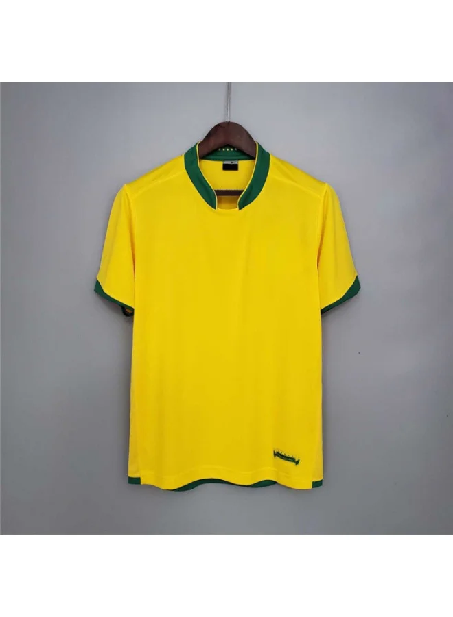 Retro Brazil Football Jersey 2006 Home Edition Classic Commemorative Soccer Uniform (Yellow, Adult) u5iz7
