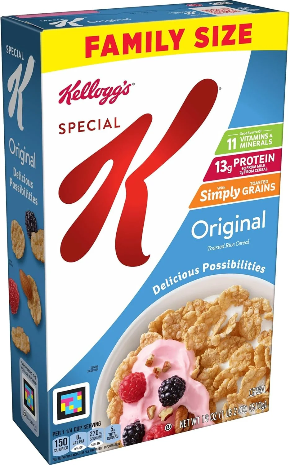 Special K Original Breakfast Cereal (Family Size, Pack of 6, 11 Vitamins & Minerals) 9osrc