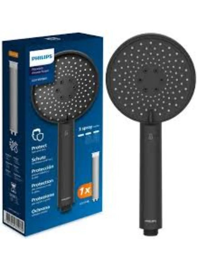 Professional Water Filter Handheld Shower Head with 3 Spray Modes and ACF Impurity Reduction (Black, 25 cm) 41kbf