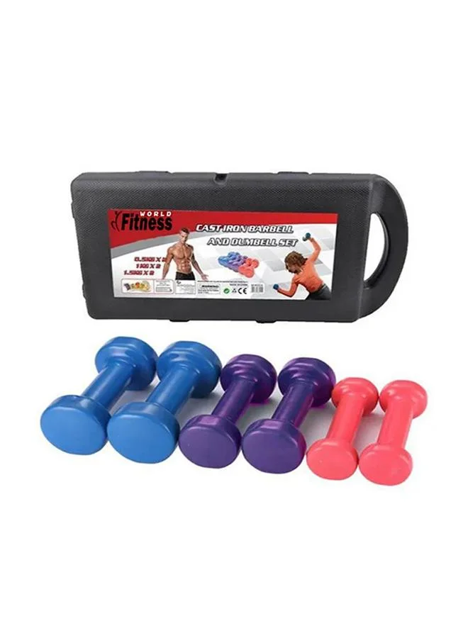 Fitness World Dumbbell Set for Weight Lifting Exercises (Vinyl, 6kg) i8tzh