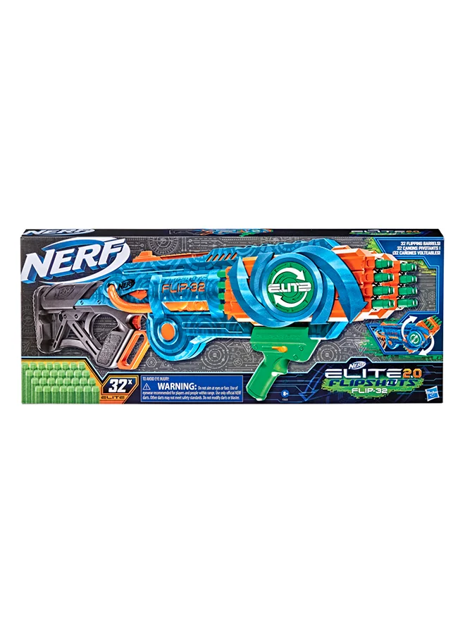 Premium Foam Dart Blaster with Rotating Barrels and 32 Soft Darts (32-Dart Capacity) wkrto