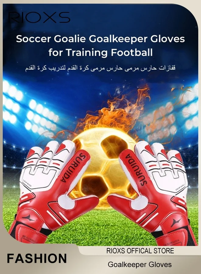 RIOXS Professional Soccer Goalie Gloves, Breathable Football Goalkeeper Training Gear with Strong Grip Latex Palms (Size 9, Adult) o0y8q