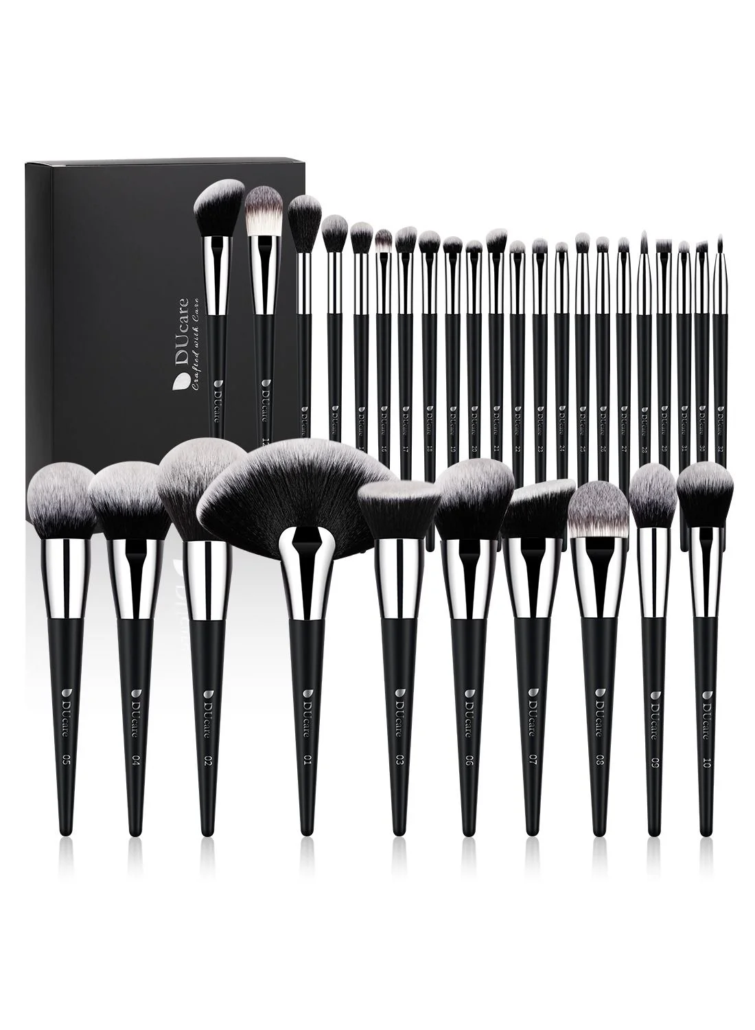 DUcare Professional 32-Piece Vegan Makeup Brush Set Premium Synthetic Kabuki Foundation Blending Powder and Eyeshadow Brushes (32-Piece Set) wnqq6