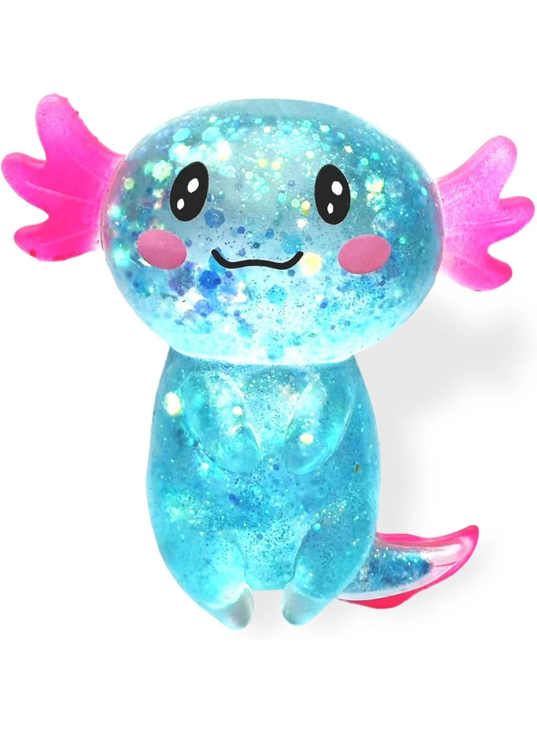 Whimsy Axolotl Squishy Fidget Toy Glitter Sensory Stress Relief Figure for Kids and Adults (10 cm) 21wq2