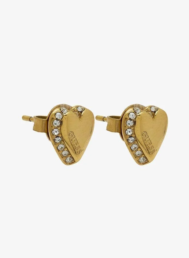 Premium Heart Stud Earrings Minimalist Elegant Jewelry Accessory For Women (Gold Tone, 1 cm) 8rndu
