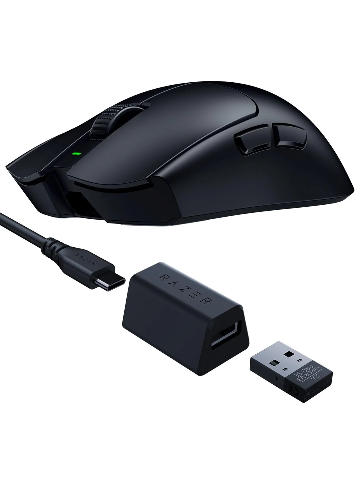Premium Lightweight Wireless Gaming Mouse 35K DPI Optical Sensor with 8 Programmable Controls (Black) 03b7i