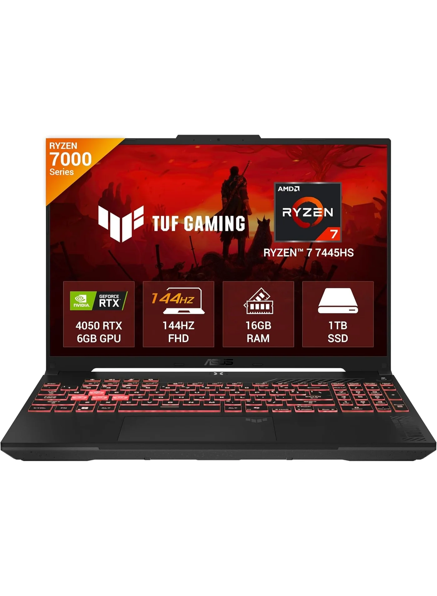 Premium 16-Inch Gaming Laptop, Ryzen 7 Processor, 32GB RAM, 2TB SSD, 6GB Dedicated Graphics, Windows 11 Home (Jasper Gray, 16-Inch) lptkx