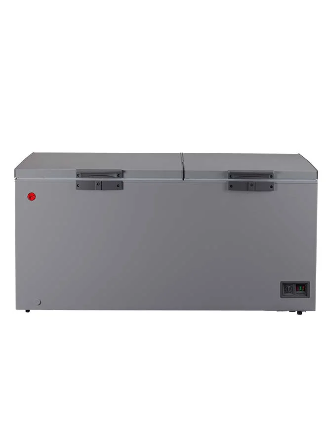 Hoover Double Door Chest Freezer (643 L, Grey) Low Frost Cooling System with Adjustable Temperature Control du4ij