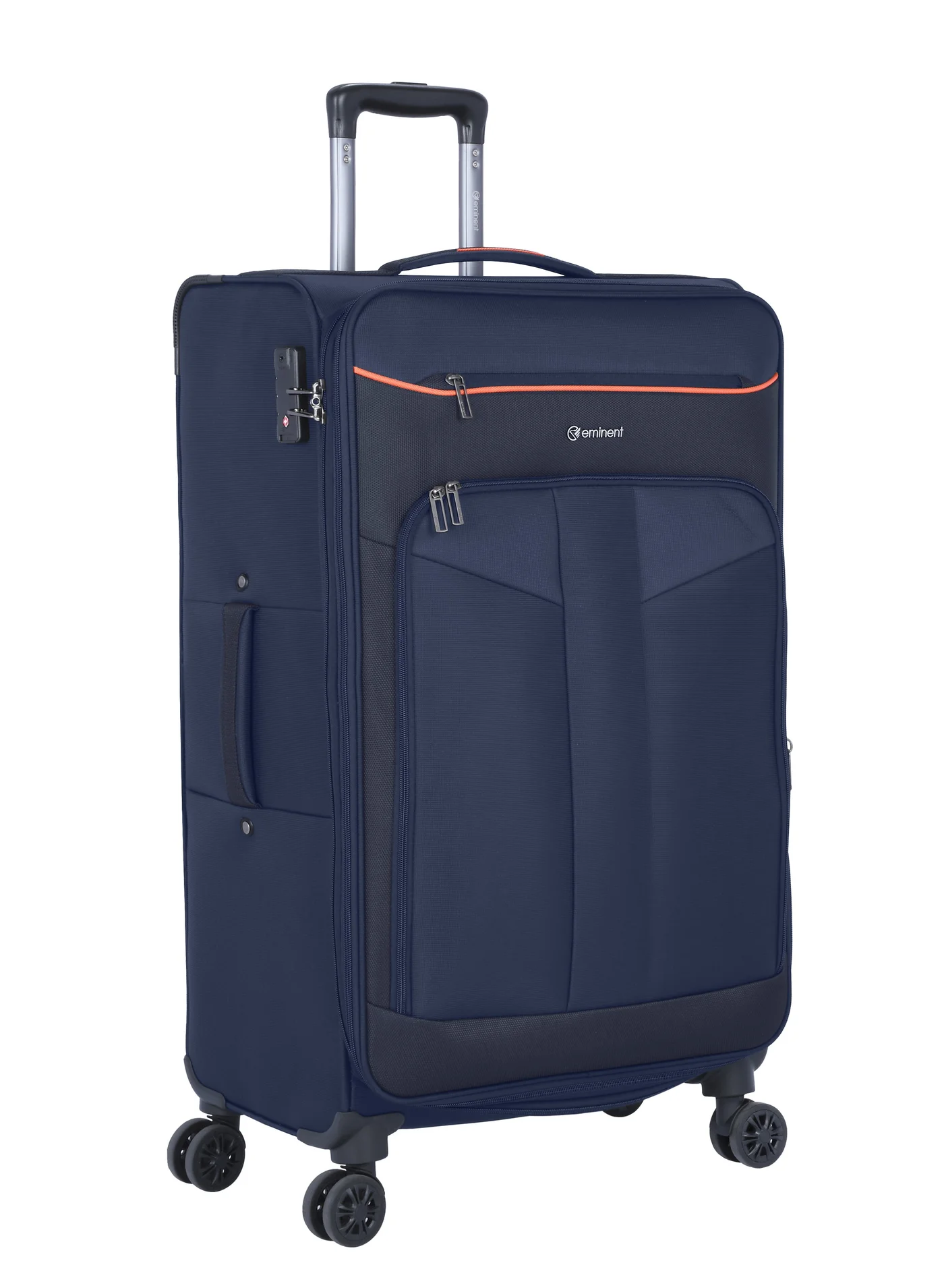 Eminent Soft Travel Trolley Bag Medium Expandable Luggage with 4 Double Spinner Wheels and TSA Lock (Navy Blue, 65 cm) yjf9a