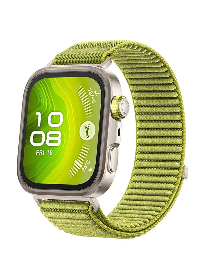 Smart WATCH FIT 4 Pro Smartwatch with 1.82-Inch Display and Green Nylon Strap (Green, 4.6 cm) bezix