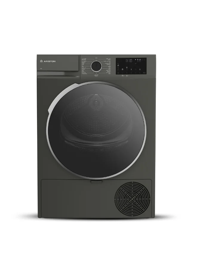 Ariston Condenser Tumble Dryer with Sensor Drying Technology and 15 Programs (Manhattan Gray, 8 kg) rqky7