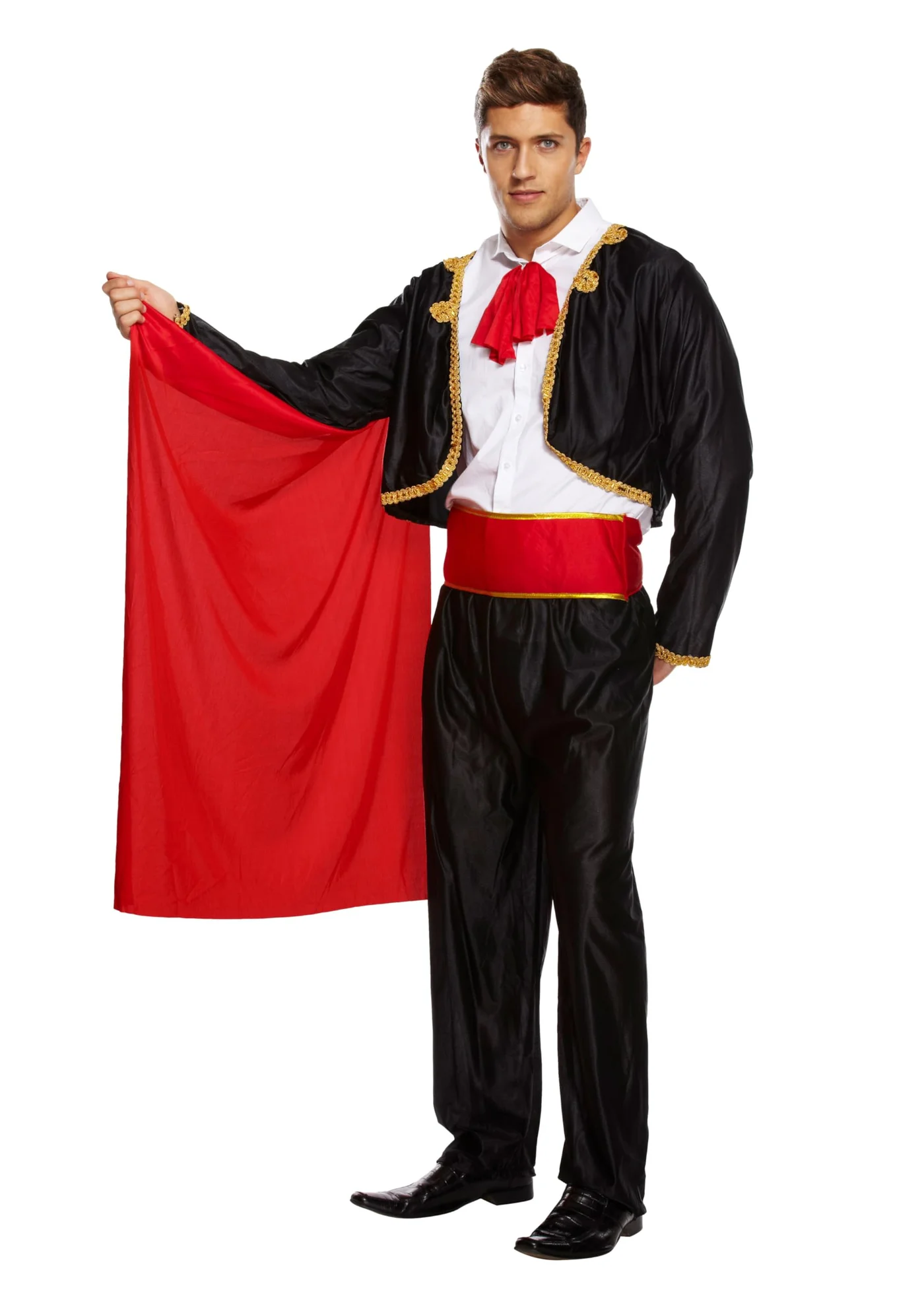 HENBRANDT Matador Costume Set Spanish Bullfighter Outfit with Red Cape for Men (Red, S) sogox