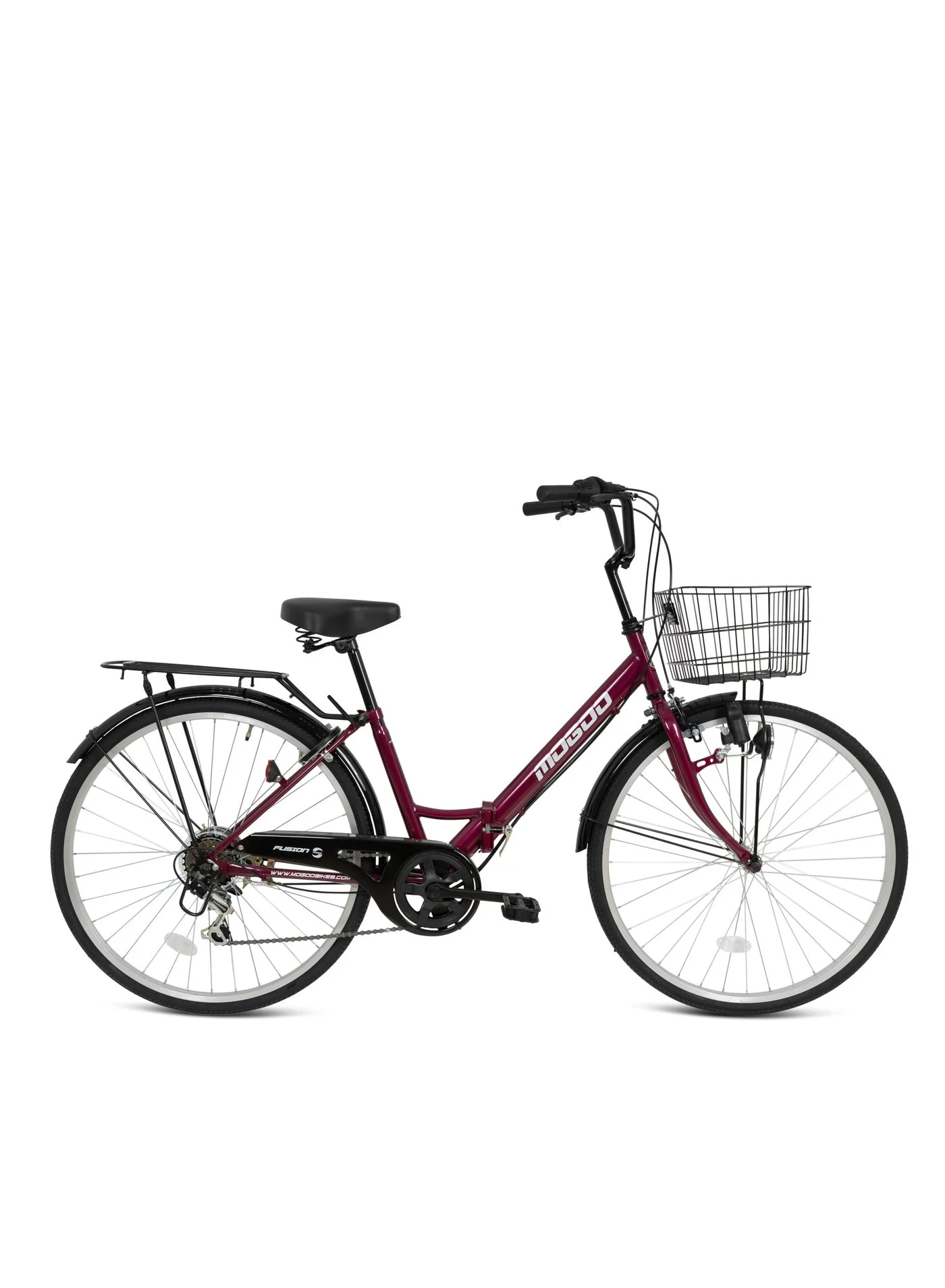 MOGOO Fusion Road Bike with Basket and Carrier (Red, 24-Inch Wheel) s536j