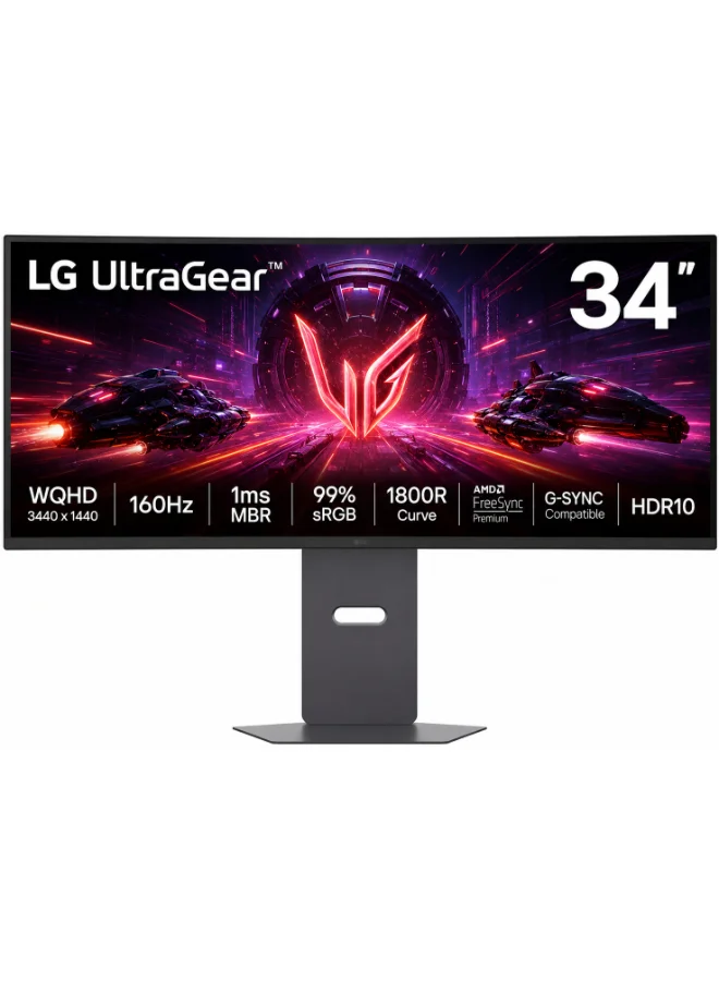 Ultra-HD 34-inch Curved Ultrawide Gaming Monitor WQHD 160Hz 1ms VA Panel (Black, 34 inch) q7b8x