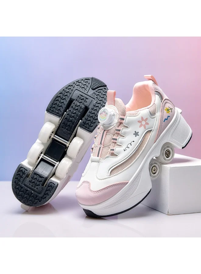 Sky View Retractable Roller Skate Shoes with Pop-Out Wheels (Unisex, Adult & Kids) 05pxv