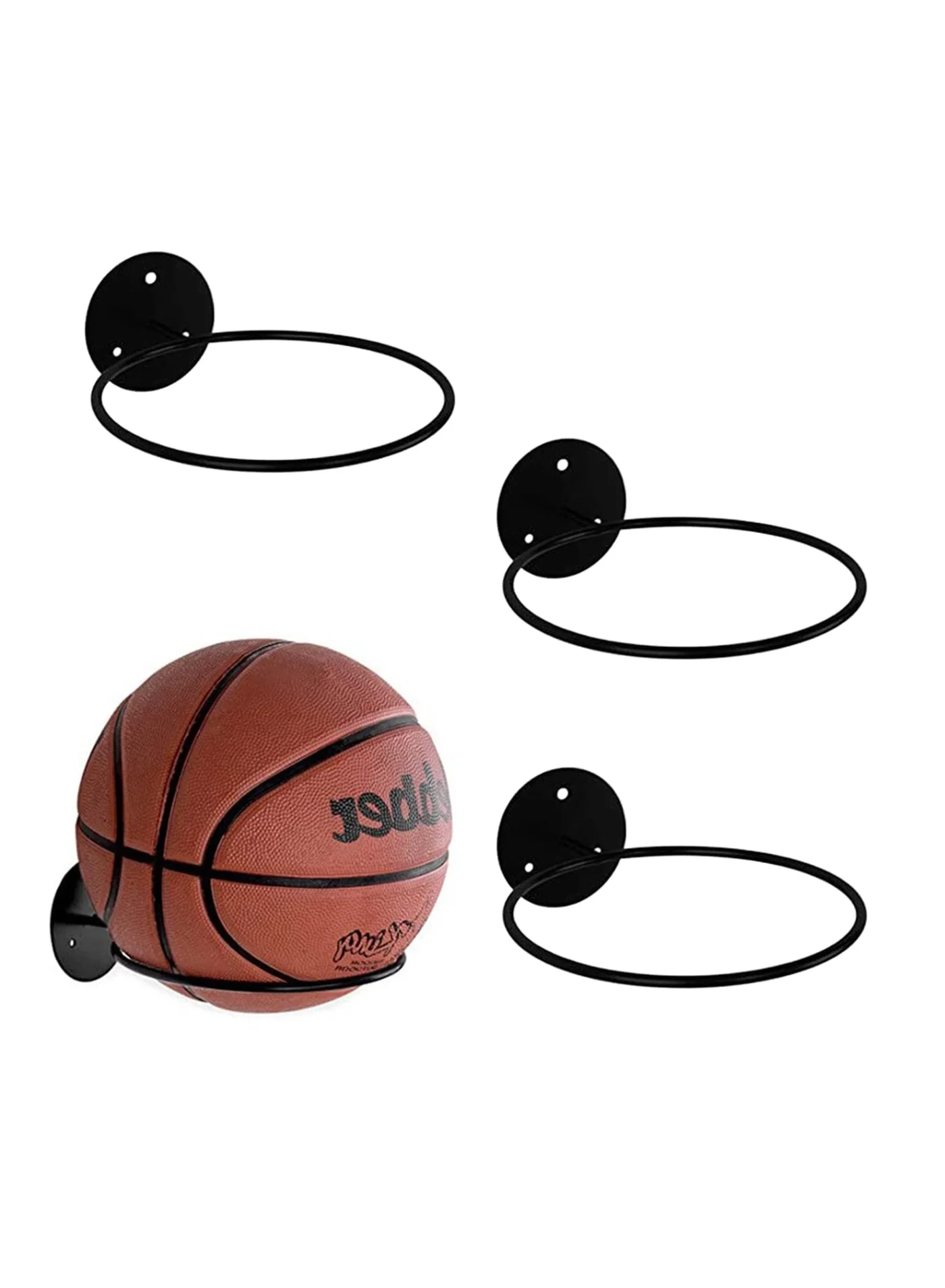 SYOSI Wall Mount Football Holder Rack Premium Metal Ball Storage Display Stand for Sports Enthusiasts (3Pcs) wguxi