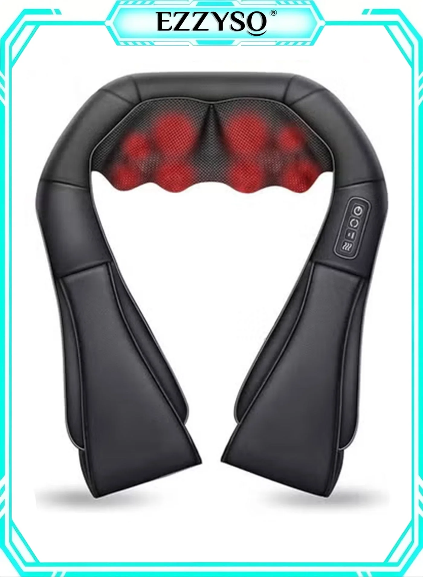 EzzySo Shiatsu Neck Massager with Heat Deep Kneading Massage Pillow for Back Shoulder and Leg Relief (Premium Electric Massager) af711