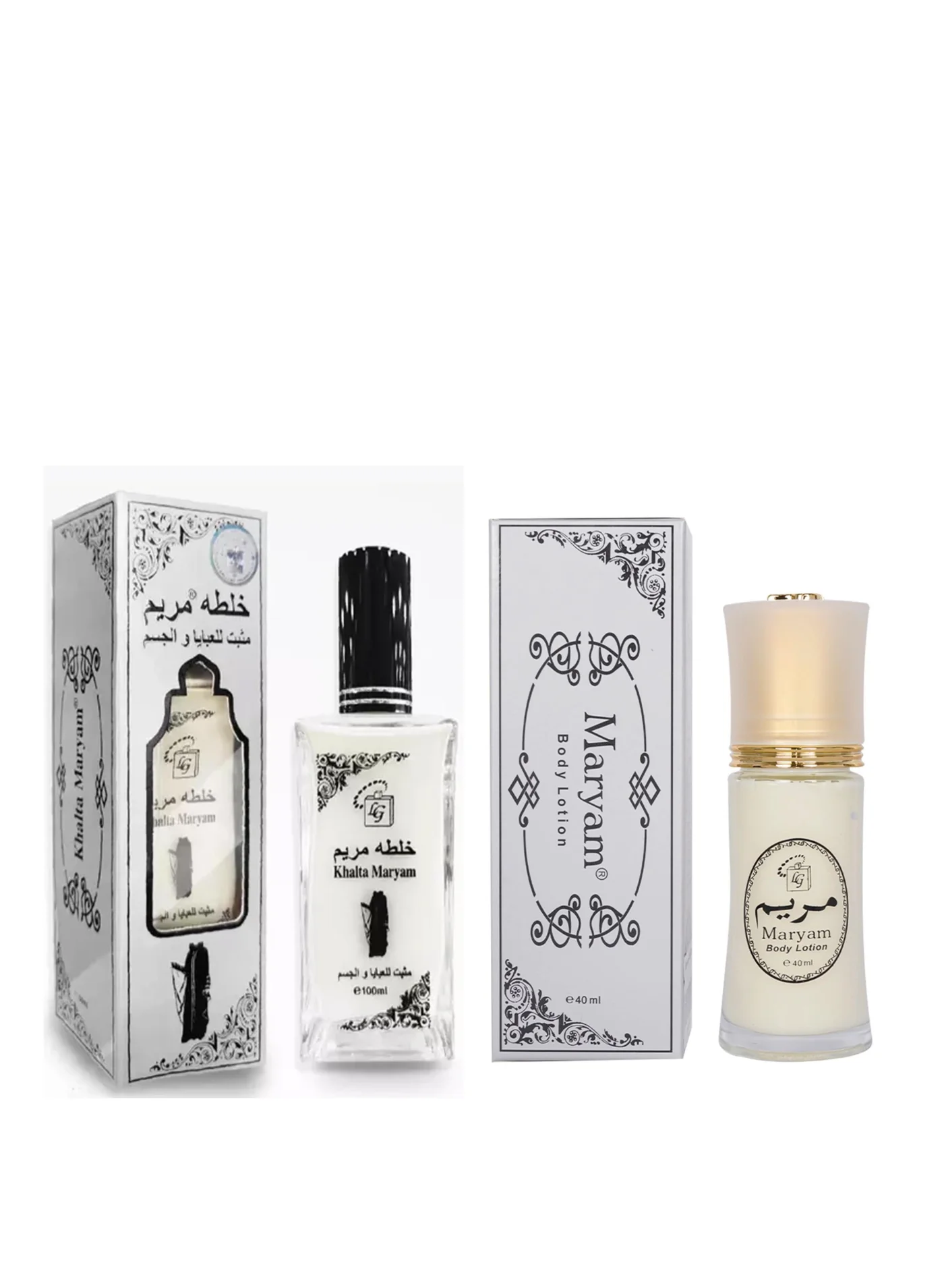 Khalta Maryam Arabian Water Perfume and Moisturizing Lotion Set (140 mL) j4byp