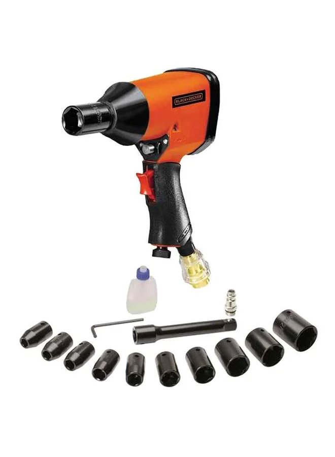 Premium Pneumatic Tool Set Heavy-Duty Air Powered Equipment (Orange, 30 cm) dp56k