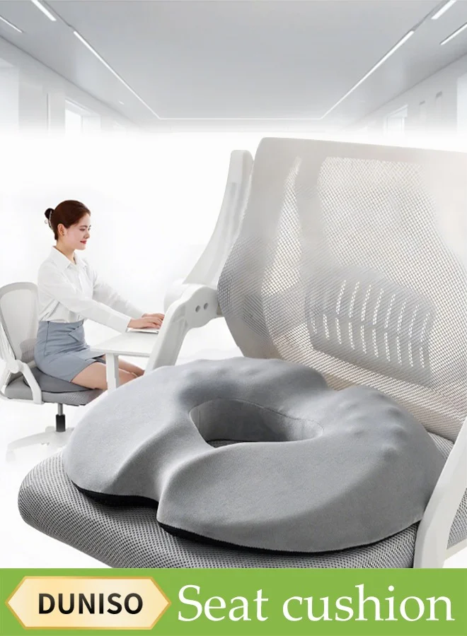 DUNISO Memory Foam Seat Cushion Ergonomic Support Pad for Office Chair and Car Seat (Gray, 47x42x8cm) osxhh
