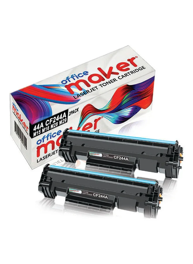 Office Maker 44A CF244A Laser Toner Cartridge (Black, 2-Pack) Premium Replacement for Laser Printers ji26m