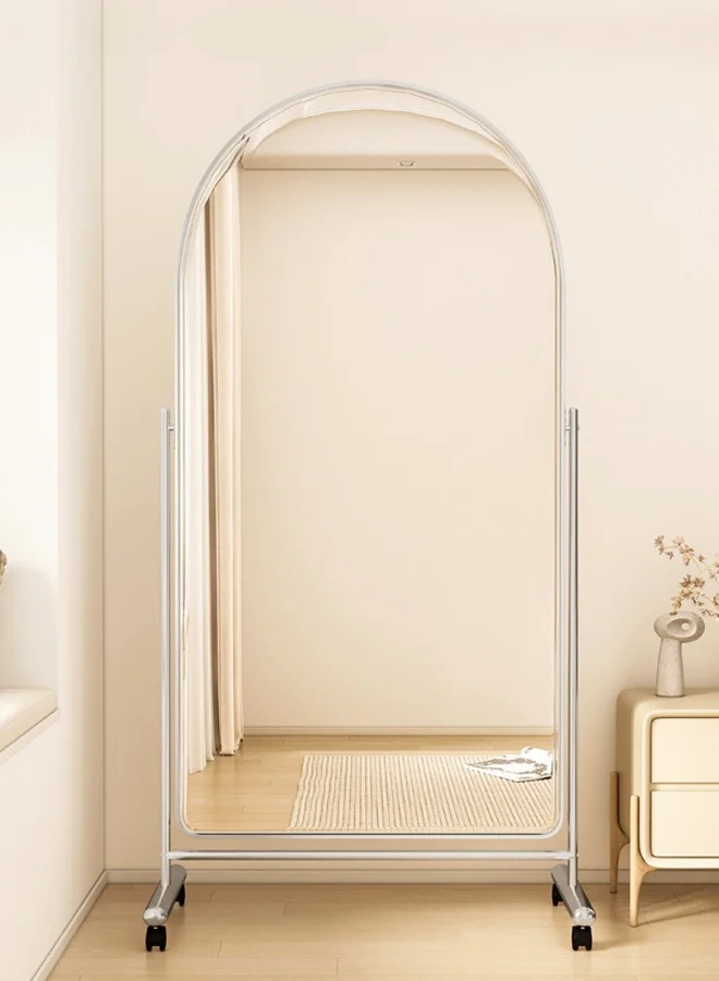 Fashionhome Arched Full Length Floor Mirror with Wheels Premium Stainless Steel Frame for Home and Retail (60x40x166 cm) 9zlxm