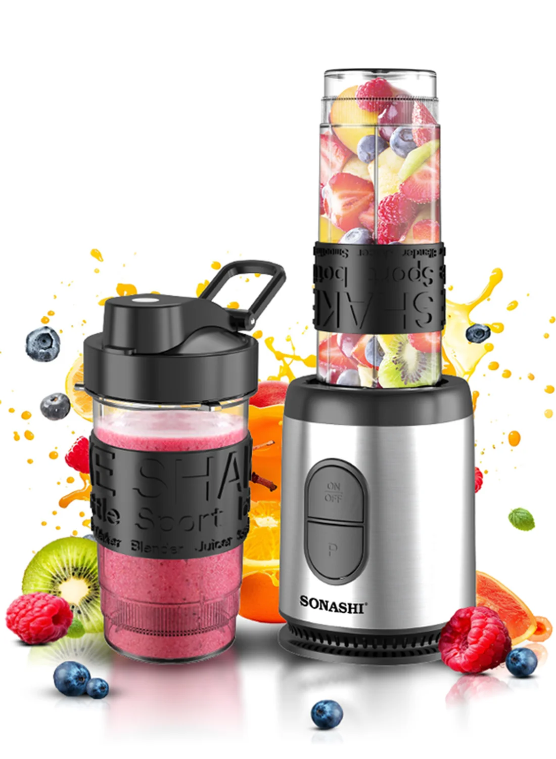 Portable Sports Blender Smoothie Maker with Stainless Steel Housing (Black, 570 mL) ucn6r