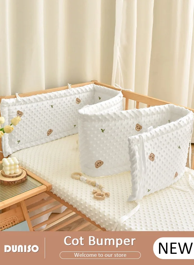 DUNISO Breathable Mesh Crib Bumper Liner for Baby Nursery Safety (White, 300cm x 30cm) hzvz8