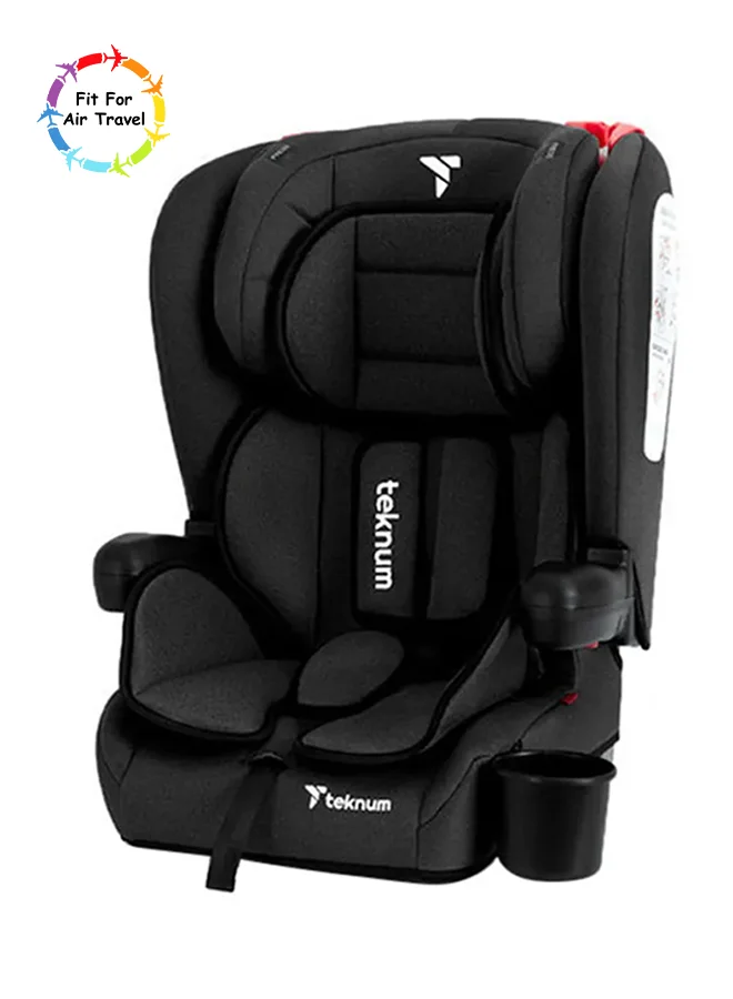 TEKNUM Foldable Car Seat Group 1/2/3 Adjustable Safety Booster for Kids (Black, 9-36 kg) qfdfw