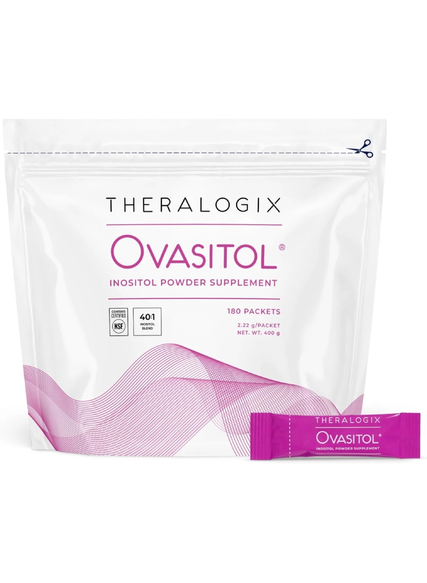 Theralogix Ovasitol Inositol Powder Supplement (180 Packets, 399.6 g) d01qy