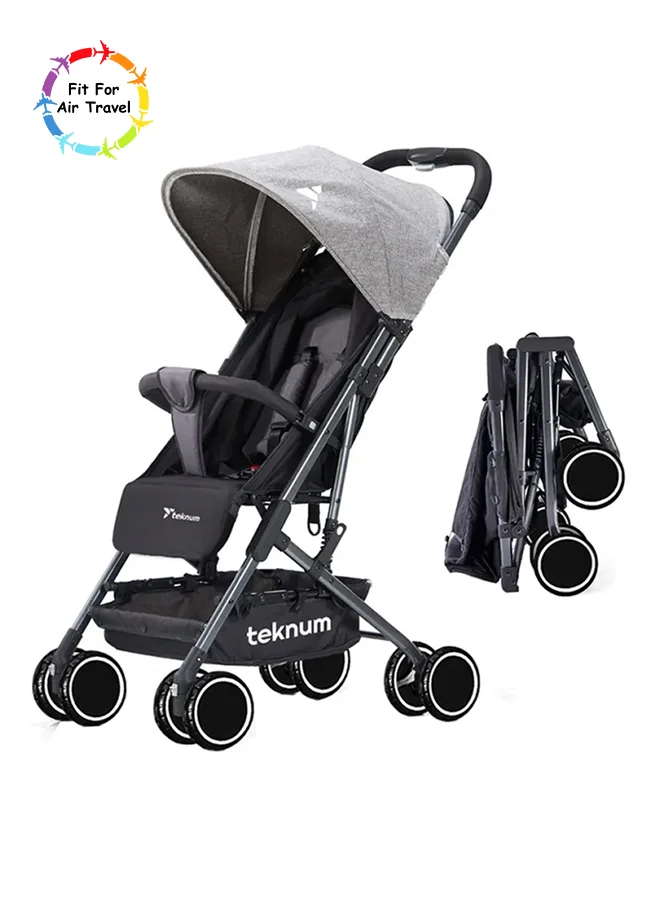 TEKNUM Yoga Lite Stroller Lightweight Compact Foldable Travel Stroller (Grey, Suitable From Birth) ez35t