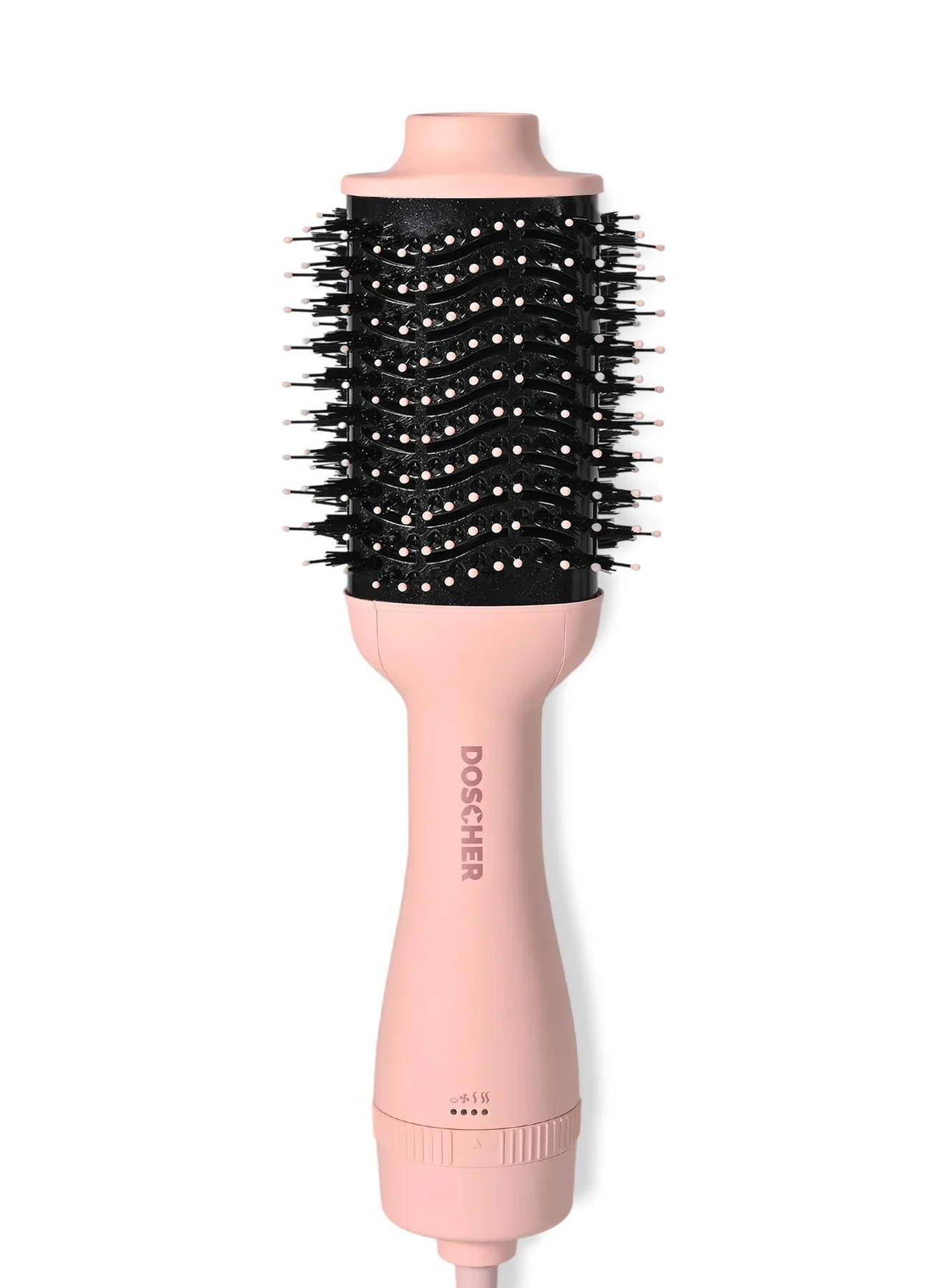 DOSCHER 1200W Hot Air Hair Dryer Brush, Professional Oval Styling Tool for Volumizing and Smoothing (Pink, 75mm) jc8m1