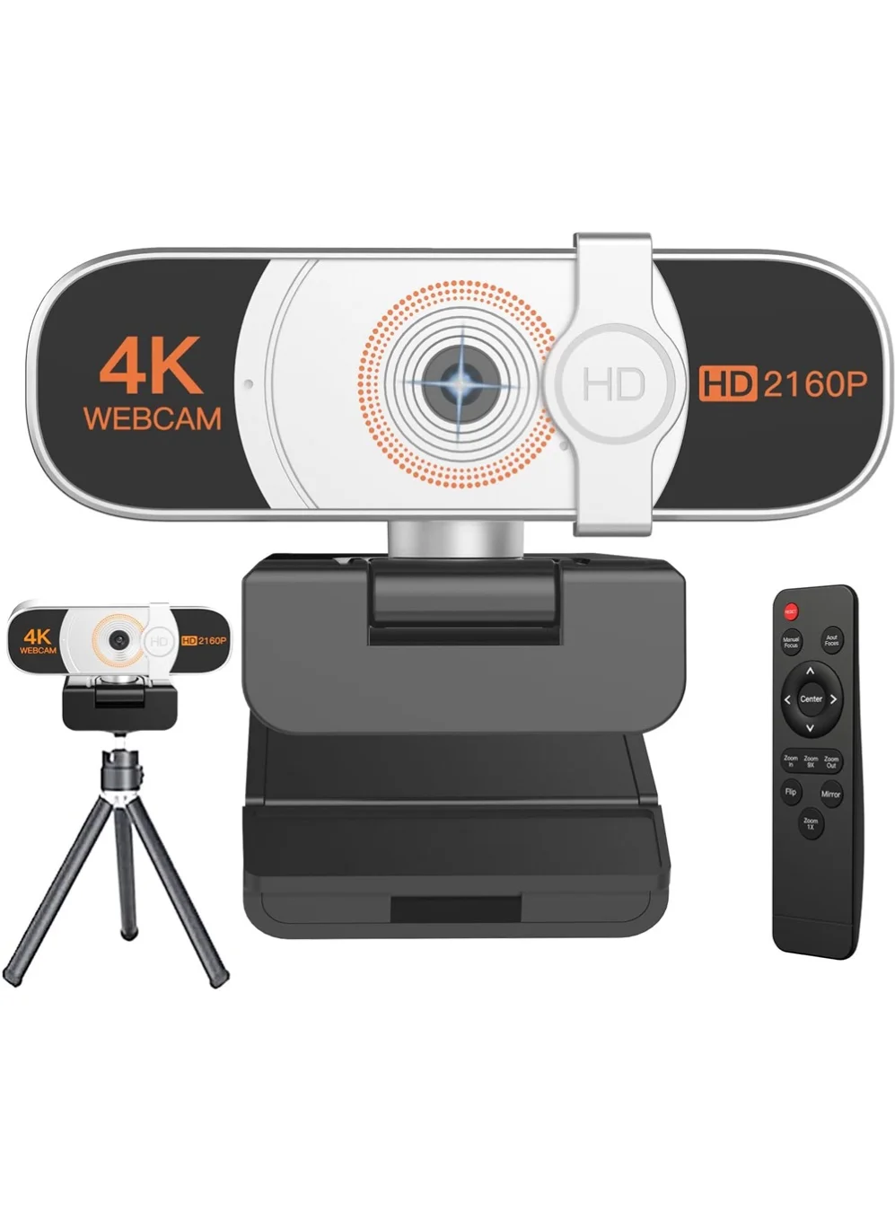 X-level 4K Ultra HD Webcam with Microphone and Remote Control (White, 1 Unit) ufe1g