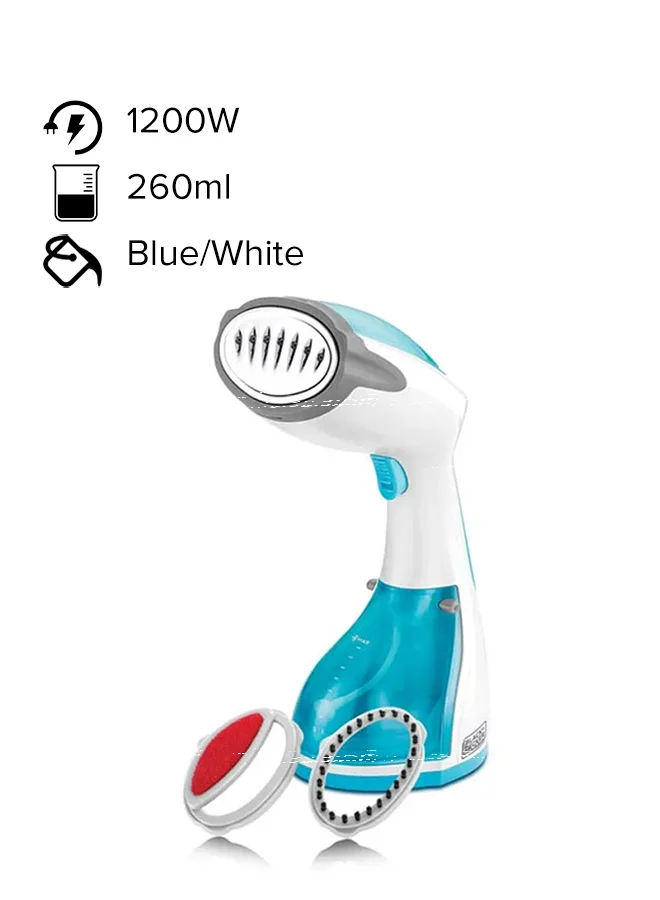 Premium Handy Garment Steamer, 1200W Fast Heat-Up Fabric Wrinkle Remover with 260mL Detachable Tank (Blue, 260 mL) 7r9wz