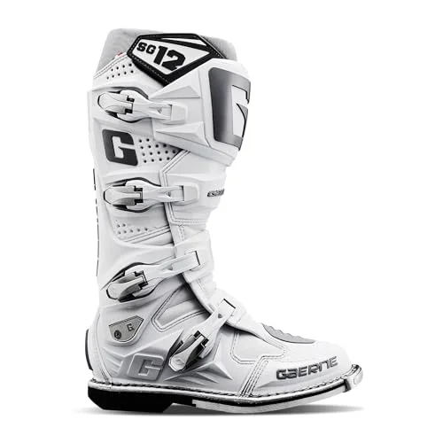 Professional Motocross Racing Boots Premium Protective Off-Road Gear (White, Size 44) 34wuq