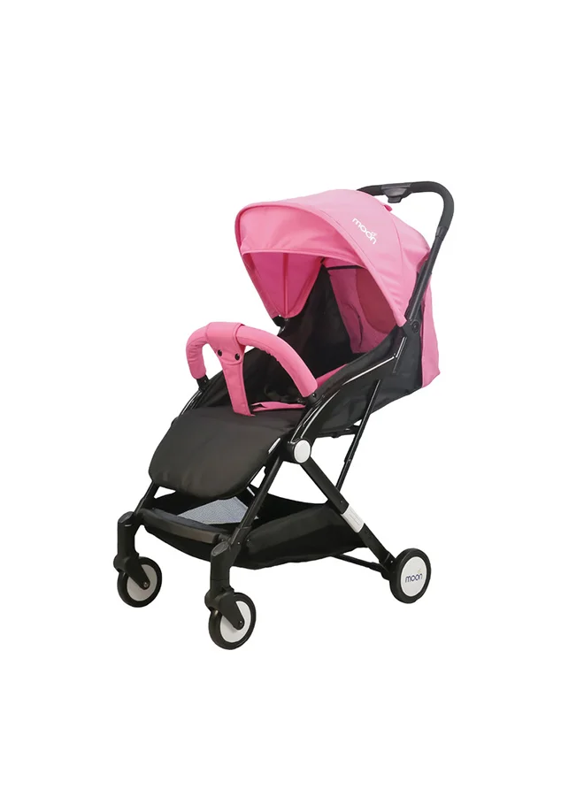 Moon Compact Travel Stroller Lightweight Foldable Cabin-Approved Design (Pink, 0-18kg) 9niut