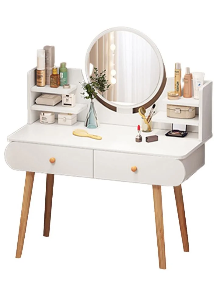 Sharpdo Multi-tier Bedroom Vanity Table with Mirror and Storage Drawers (80x40x120cm) ssfcw