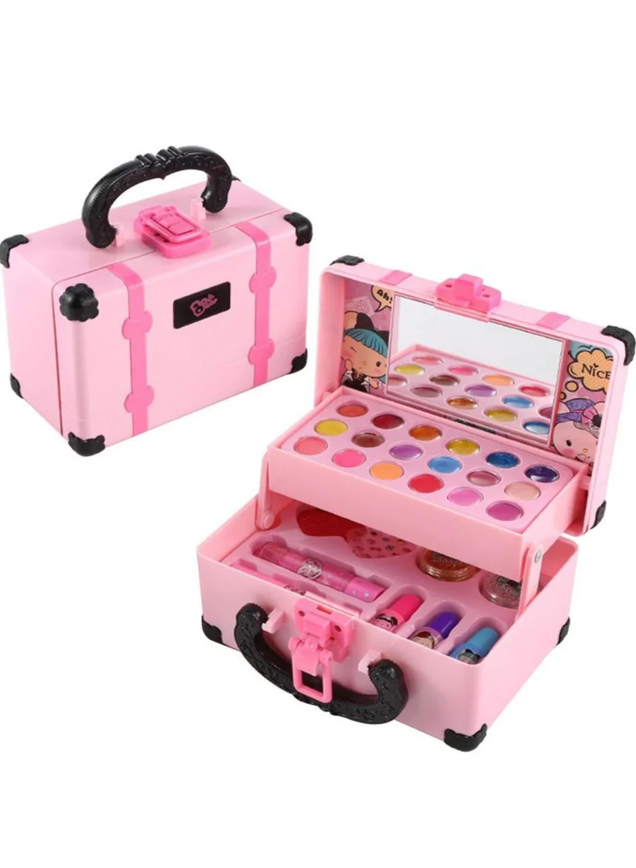 Joshberg Kids Makeup Kit for Girls (Portable Cosmetic Beauty Set with Storage Case, Washable and Nontoxic, 1 Set) fvwgu