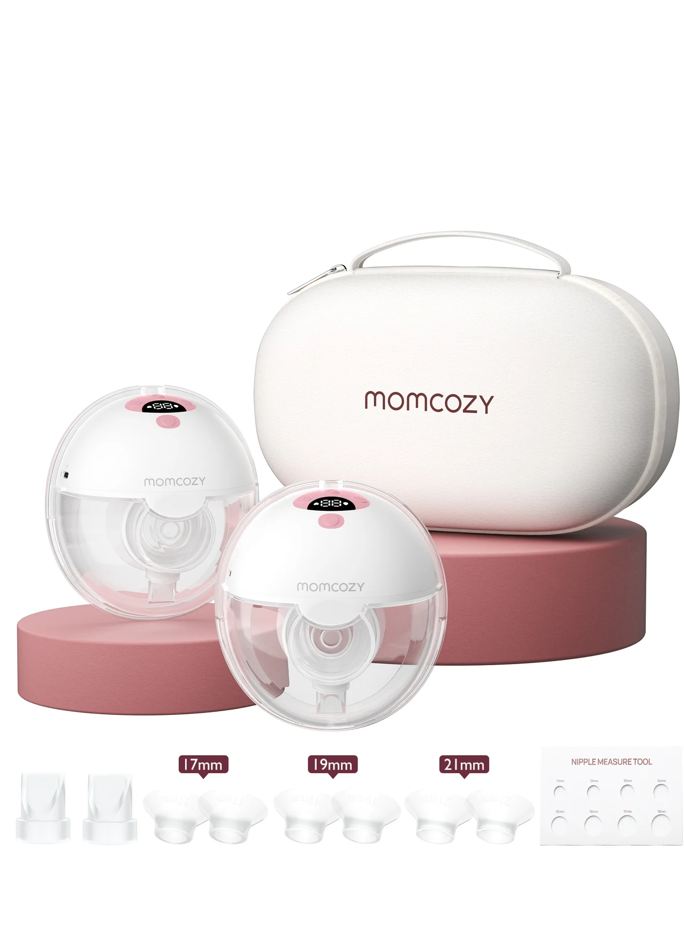 Momcozy M5 Hands-Free Portable Electric Breast Pump with 3 Modes and 9 Levels (Pink, Pack of 2) qmmxq
