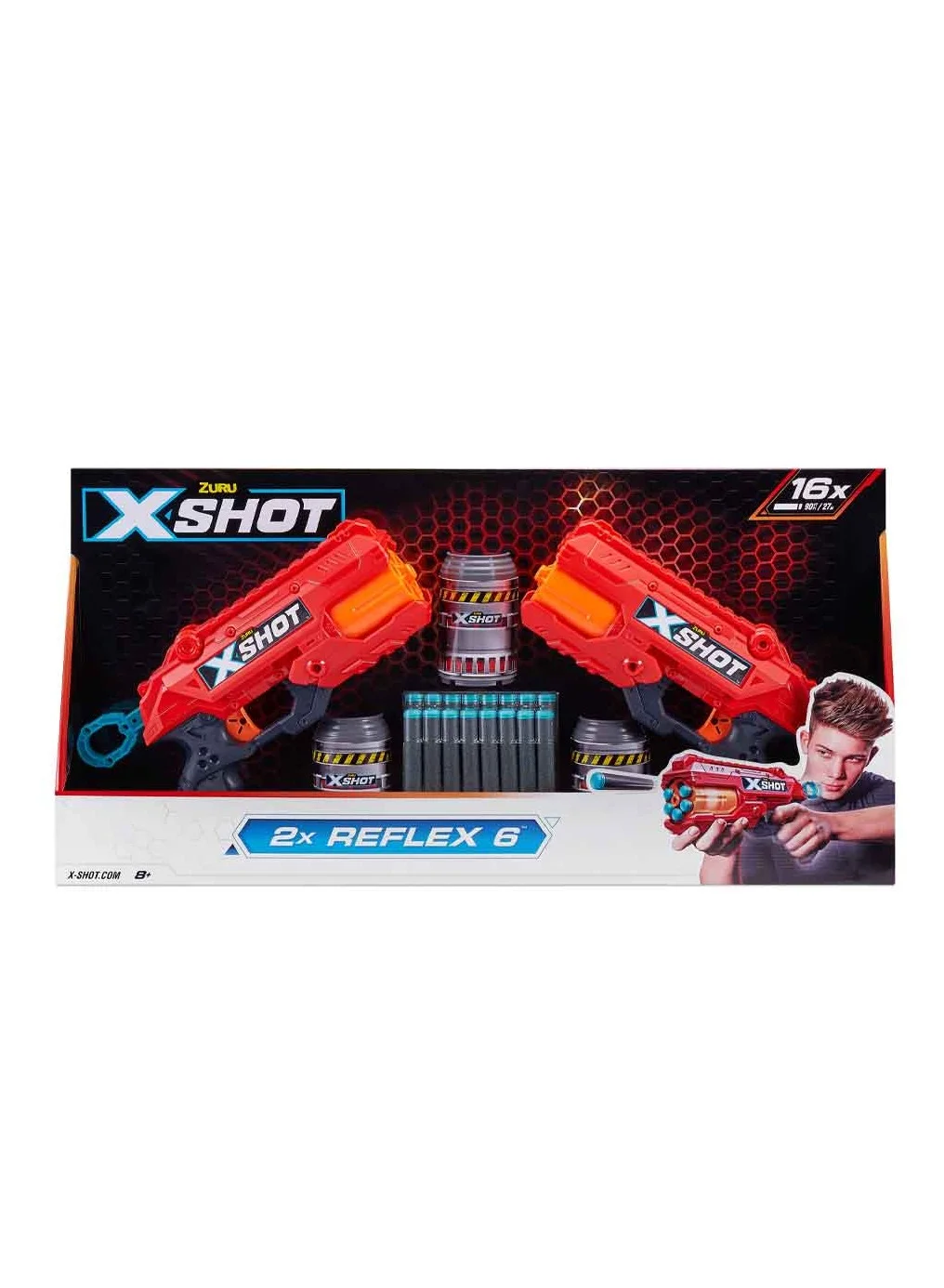 X-Shot Reflex 6 Foam Dart Blaster Set (Double Pack, 12 Darts Included) wwlzr