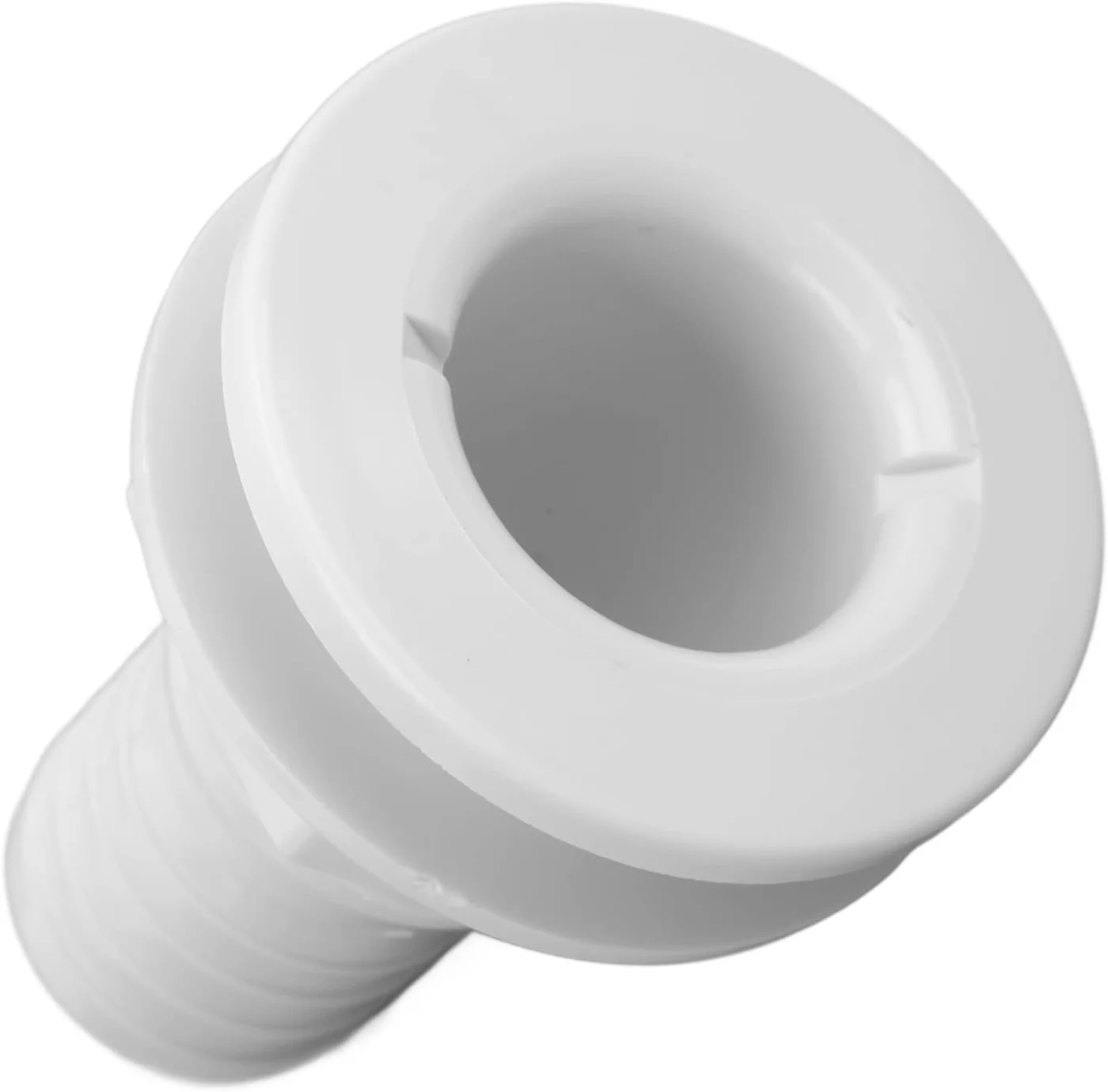Marine Thru Hull Fitting Straight Connector (1.5-inch, White) Premium ABS Hose Accessory for Boats and Yachts hzxdz