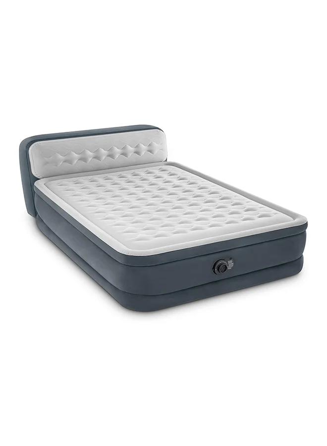 Premium Inflatable Queen Airbed with Built-in Headboard (Grey, 236 x 152 x 86 cm) bjq22