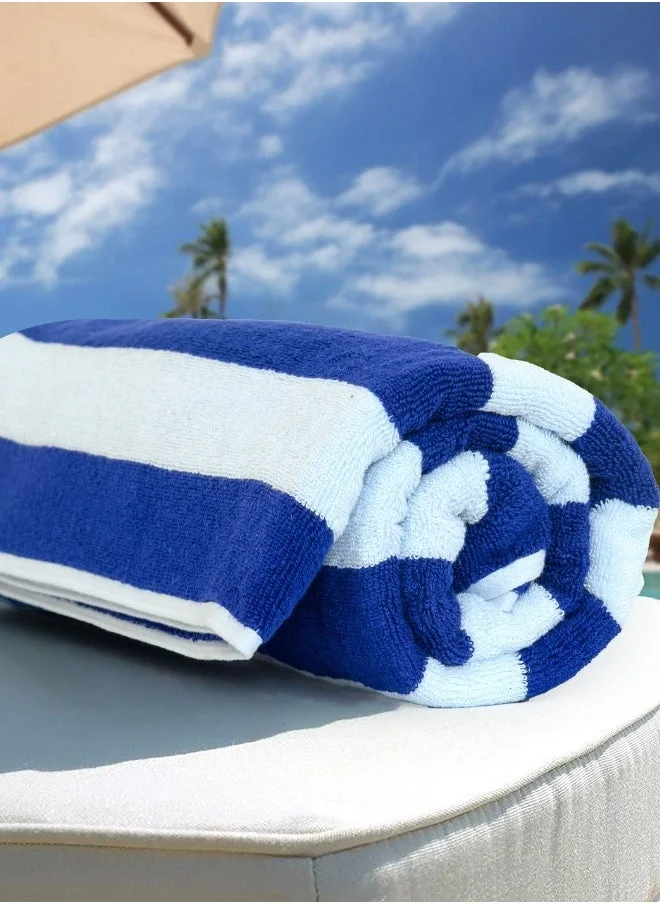 Bliss Casa Oversized Beach Towels Premium Cotton Cabana Stripe Highly Absorbent Soft Pool Towel (Set of 2, 180 x 90 cm) 2nmy2