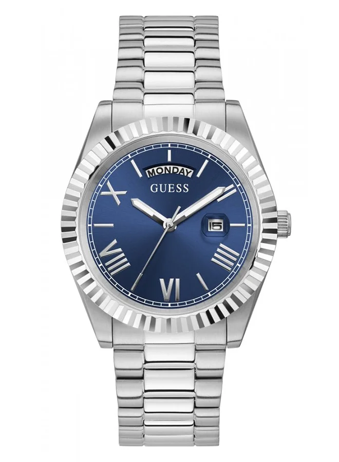 Premium Analog Round Metal Wrist Watch for Men (Silver Tone, 42 mm) 6hypy
