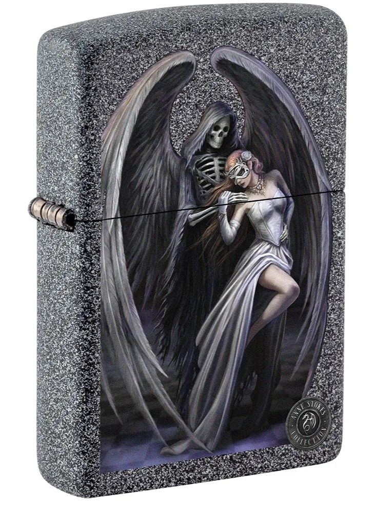 Premium Windproof Metal Lighter Anne Stokes Collection Iron Stone Design (Brass, 5.7 cm) s2ege