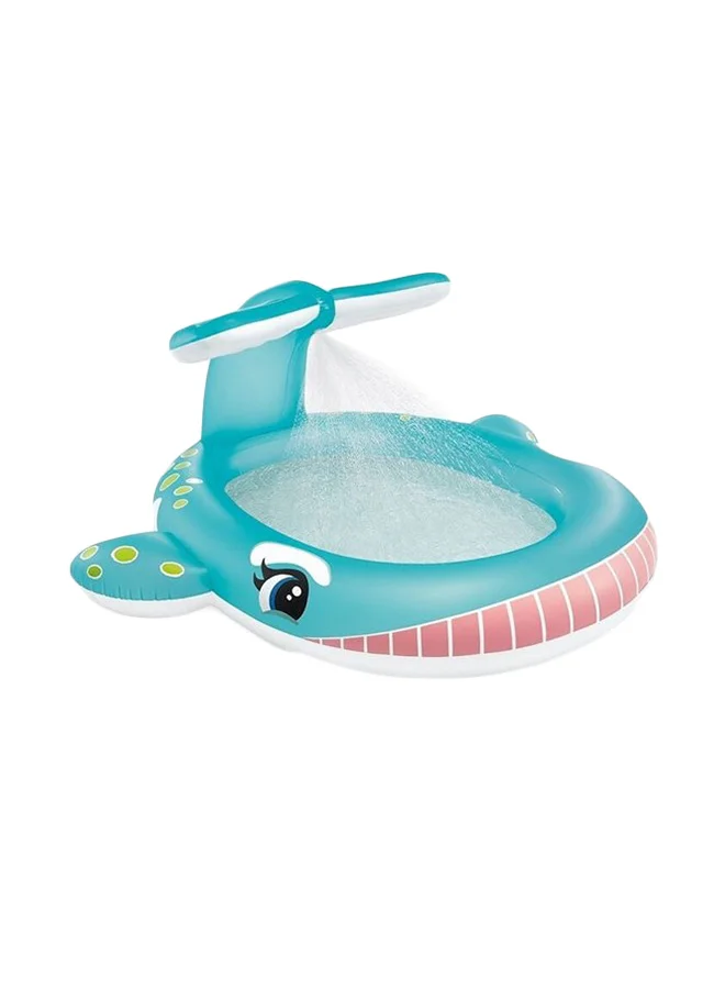 Inflatable Whale Swimming Pool Premium Vinyl Water Play Center for Kids (201x196x91cm) w1hf0
