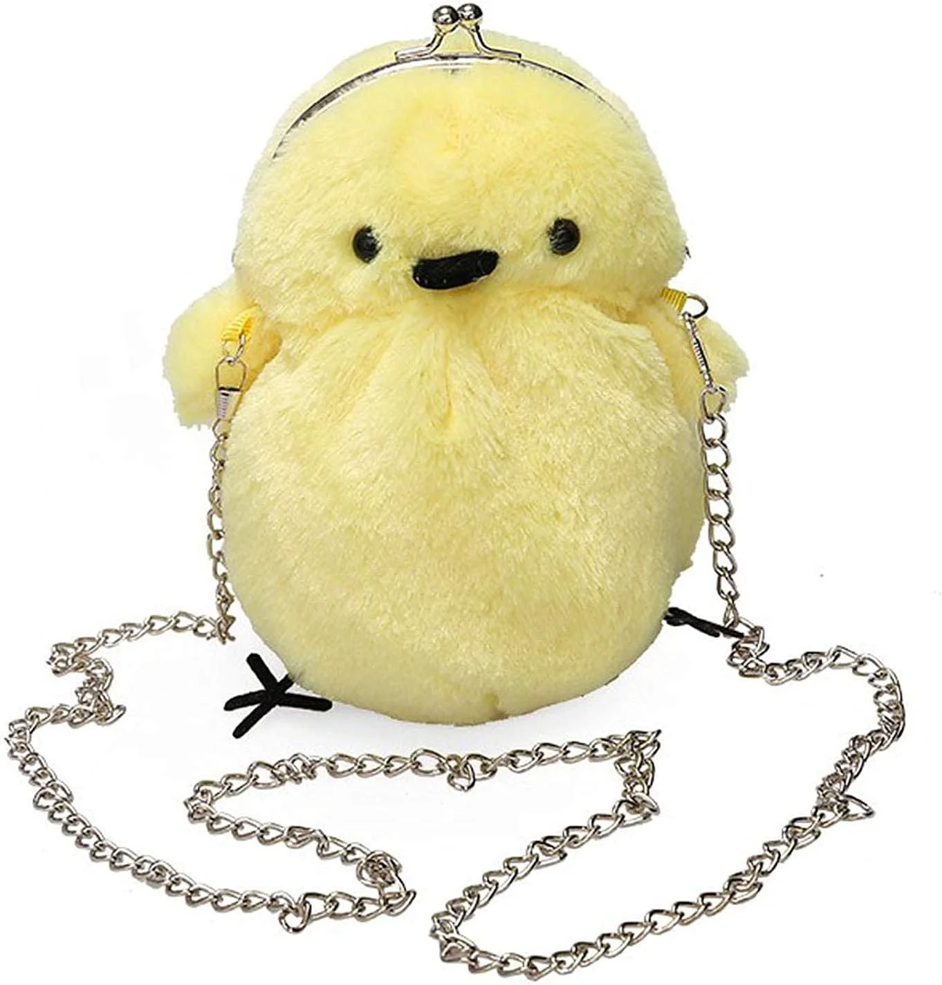 Luckam Plush Chick Crossbody Bag Fluffy Fur Shoulder Purse for Women and Girls (Yellow, 18cm x 15cm) cmlb5